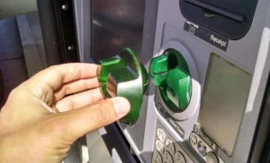 fraud Skimmer placed on gas pump